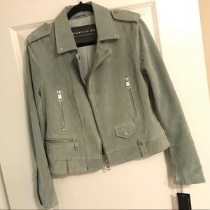 Bagatelle Suede Moto Mint Jacket NWT